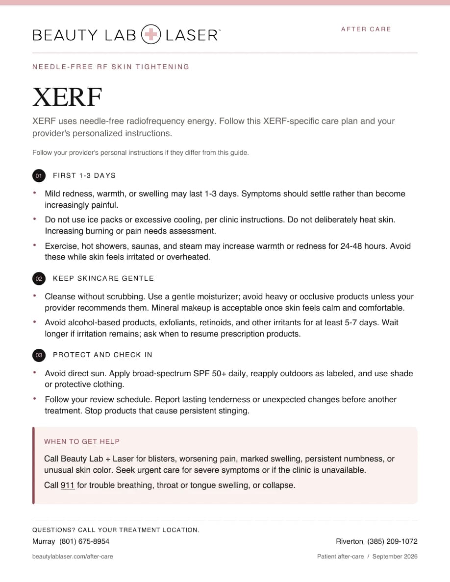 XERF Post-Care Instructions PDF cover