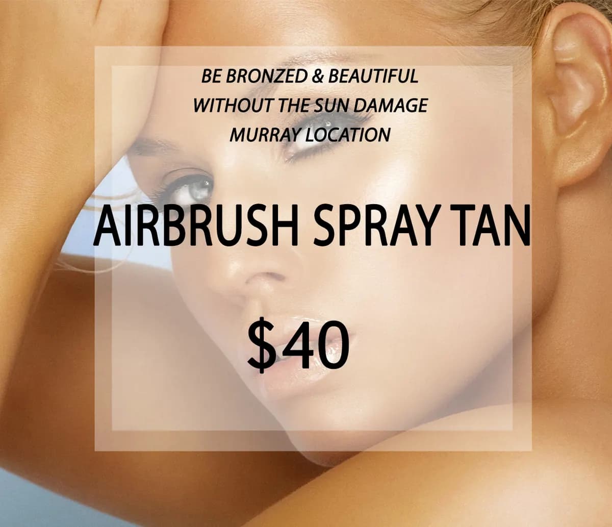 Airbrush spray tan service card.