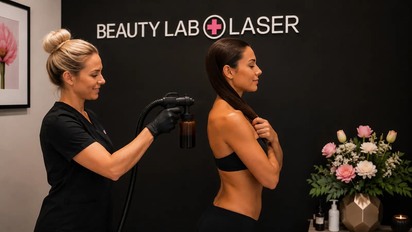 Beauty Lab Laser airbrush spray tan appointment in Salt Lake City.