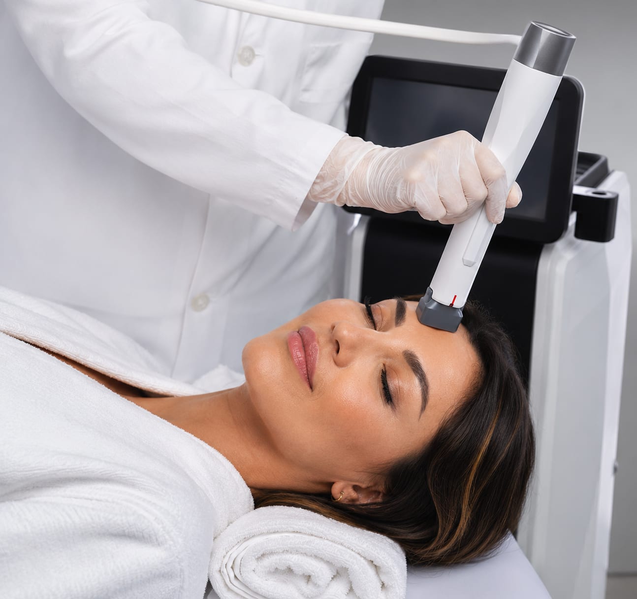 XERF skin tightening treatment in a med spa room.