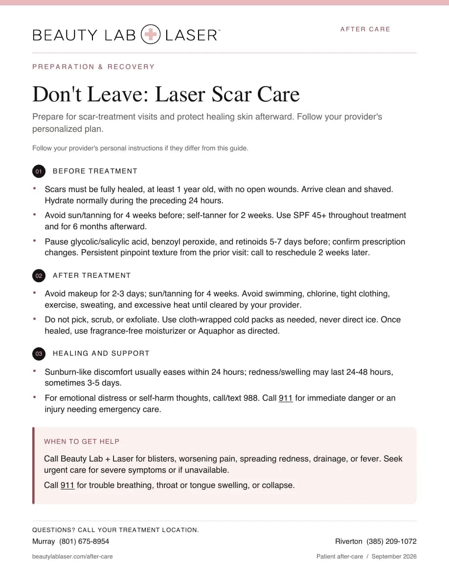 Don't Leave Pre and Post Care Instructions PDF cover