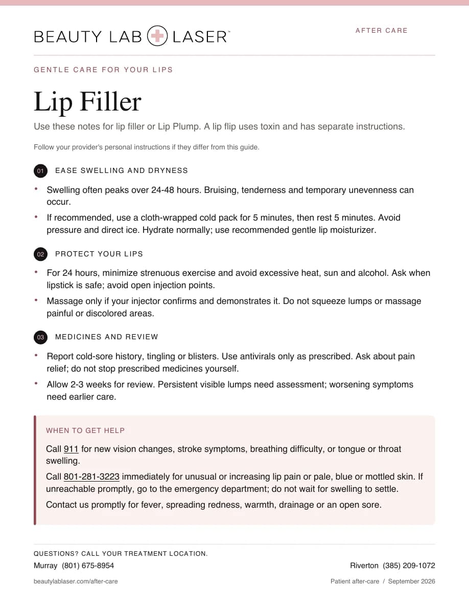 Lips Post-Care Instructions PDF cover