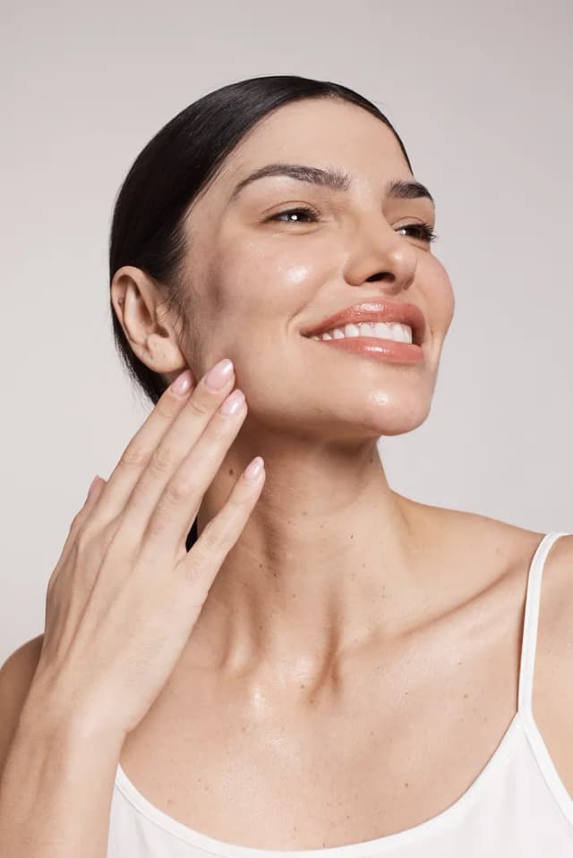 Close-up skin result representing reduced pore appearance.