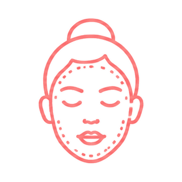 Full face laser hair removal treatment area icon.