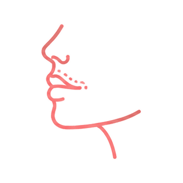 Upper lip and chin laser hair removal treatment area icon.