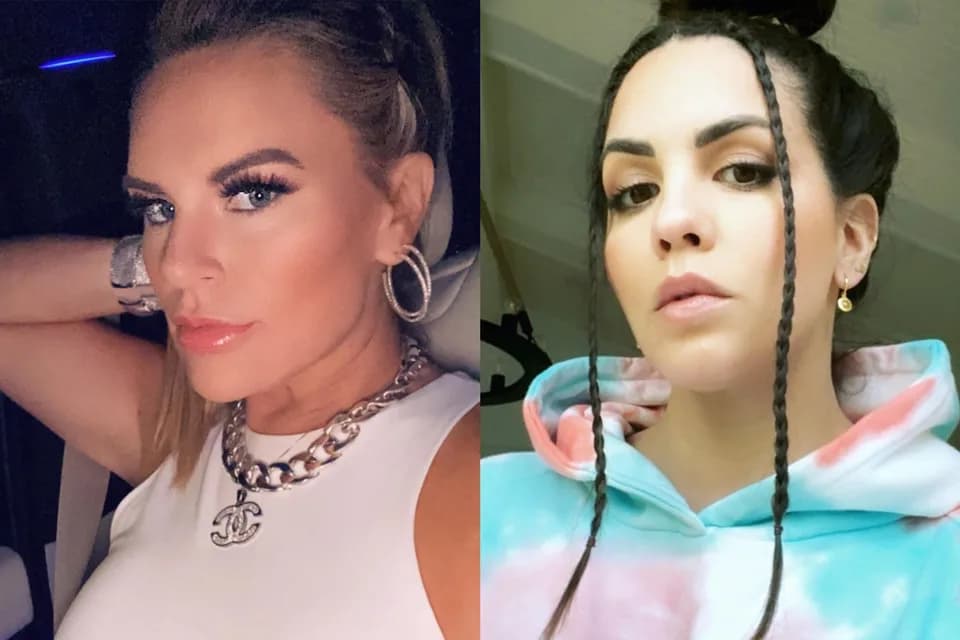 Heather Gay and Katie Maloney in photos accompanying Katie’s Beauty Lab visit.