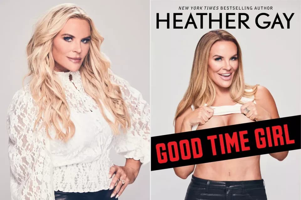 Heather Gay beside the cover of her memoir Good Time Girl, featured in PEOPLE.